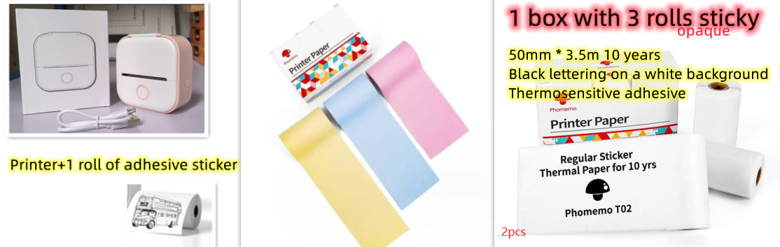 Portable Mini Bluetooth Printer – Print Notes, Labels & Photos Instantly | Inkless Thermal Technology