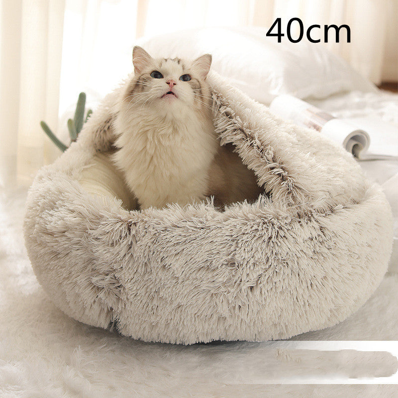 2-in-1 Luxury Plush Pet Bed – Ultra-Soft, Warm & Calming Dog & Cat Bed for Better Sleep