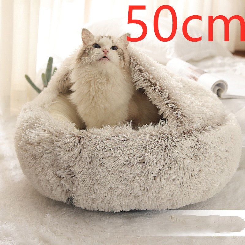2-in-1 Luxury Plush Pet Bed – Ultra-Soft, Warm & Calming Dog & Cat Bed for Better Sleep
