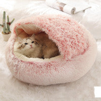 2-in-1 Luxury Plush Pet Bed – Ultra-Soft, Warm & Calming Dog & Cat Bed for Better Sleep
