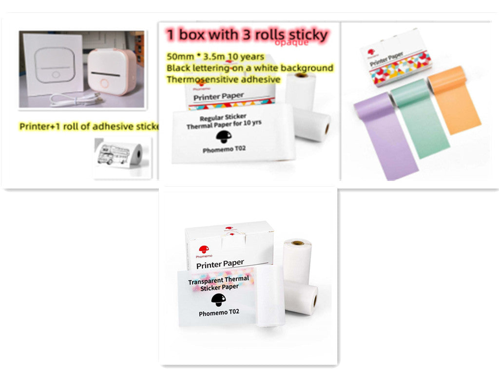 Portable Mini Bluetooth Printer – Print Notes, Labels & Photos Instantly | Inkless Thermal Technology