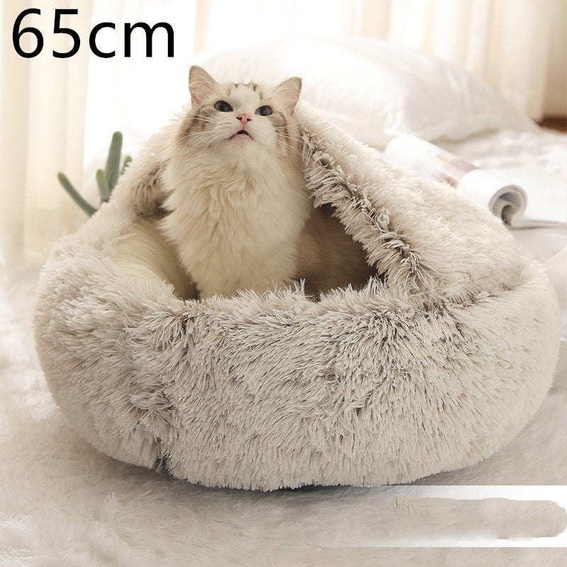 2-in-1 Luxury Plush Pet Bed – Ultra-Soft, Warm & Calming Dog & Cat Bed for Better Sleep
