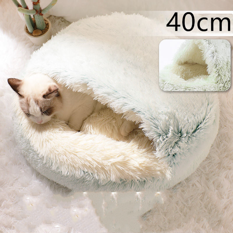 2-in-1 Luxury Plush Pet Bed – Ultra-Soft, Warm & Calming Dog & Cat Bed for Better Sleep