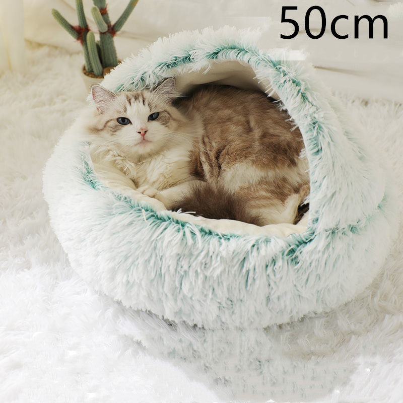 2-in-1 Luxury Plush Pet Bed – Ultra-Soft, Warm & Calming Dog & Cat Bed for Better Sleep