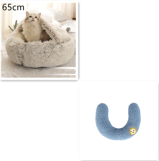 2-in-1 Luxury Plush Pet Bed – Ultra-Soft, Warm & Calming Dog & Cat Bed for Better Sleep