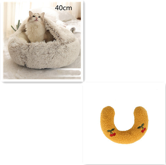 2-in-1 Luxury Plush Pet Bed – Ultra-Soft, Warm & Calming Dog & Cat Bed for Better Sleep
