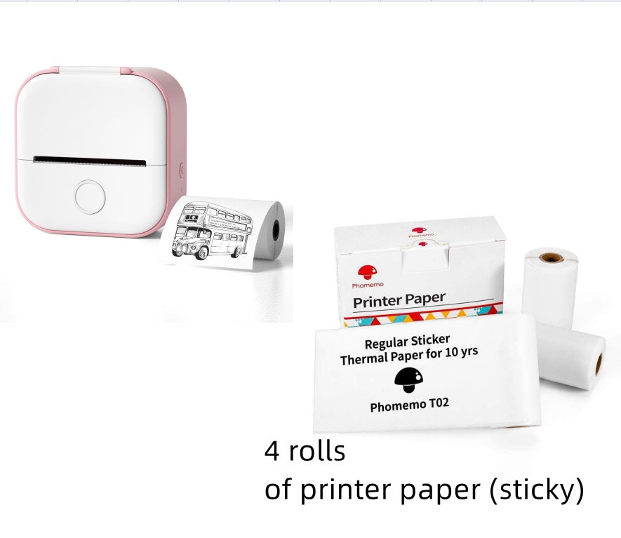 Portable Mini Bluetooth Printer – Print Notes, Labels & Photos Instantly | Inkless Thermal Technology