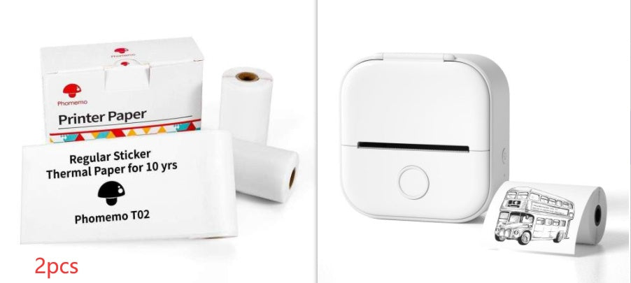 Portable Mini Bluetooth Printer – Print Notes, Labels & Photos Instantly | Inkless Thermal Technology
