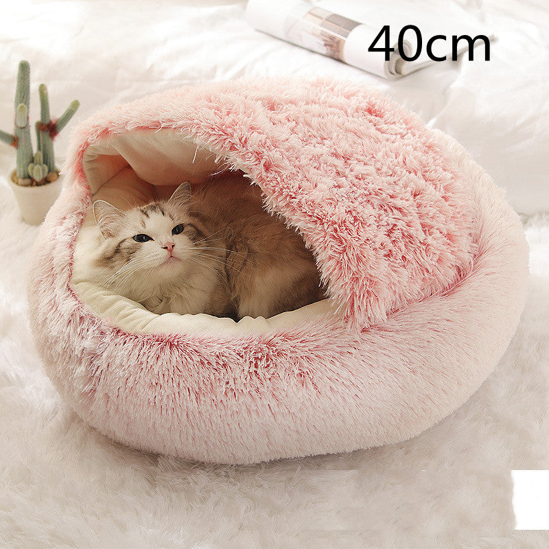 2-in-1 Luxury Plush Pet Bed – Ultra-Soft, Warm & Calming Dog & Cat Bed for Better Sleep