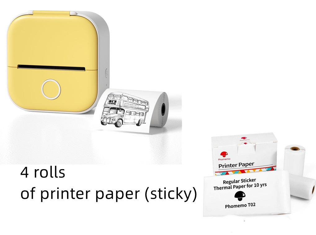 Portable Mini Bluetooth Printer – Print Notes, Labels & Photos Instantly | Inkless Thermal Technology