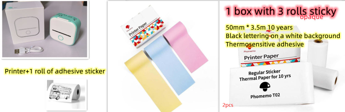 Portable Mini Bluetooth Printer – Print Notes, Labels & Photos Instantly | Inkless Thermal Technology