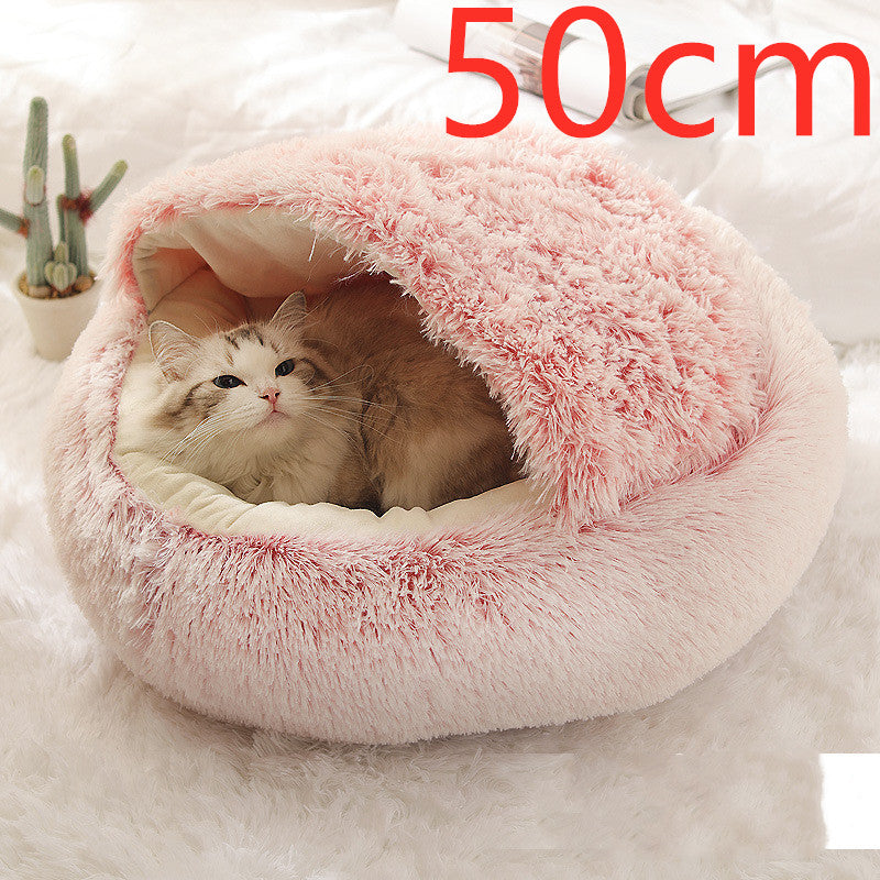 2-in-1 Luxury Plush Pet Bed – Ultra-Soft, Warm & Calming Dog & Cat Bed for Better Sleep