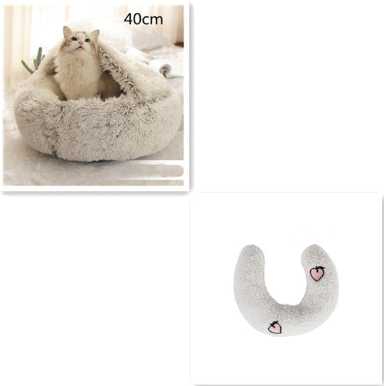 2-in-1 Luxury Plush Pet Bed – Ultra-Soft, Warm & Calming Dog & Cat Bed for Better Sleep