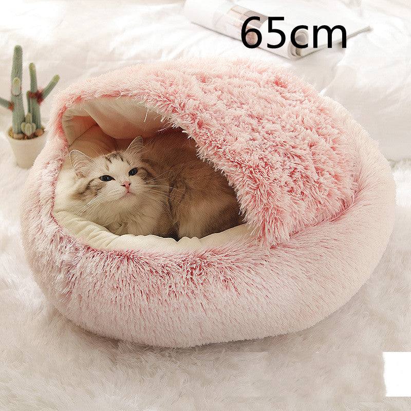 2-in-1 Luxury Plush Pet Bed – Ultra-Soft, Warm & Calming Dog & Cat Bed for Better Sleep