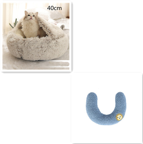 2-in-1 Luxury Plush Pet Bed – Ultra-Soft, Warm & Calming Dog & Cat Bed for Better Sleep