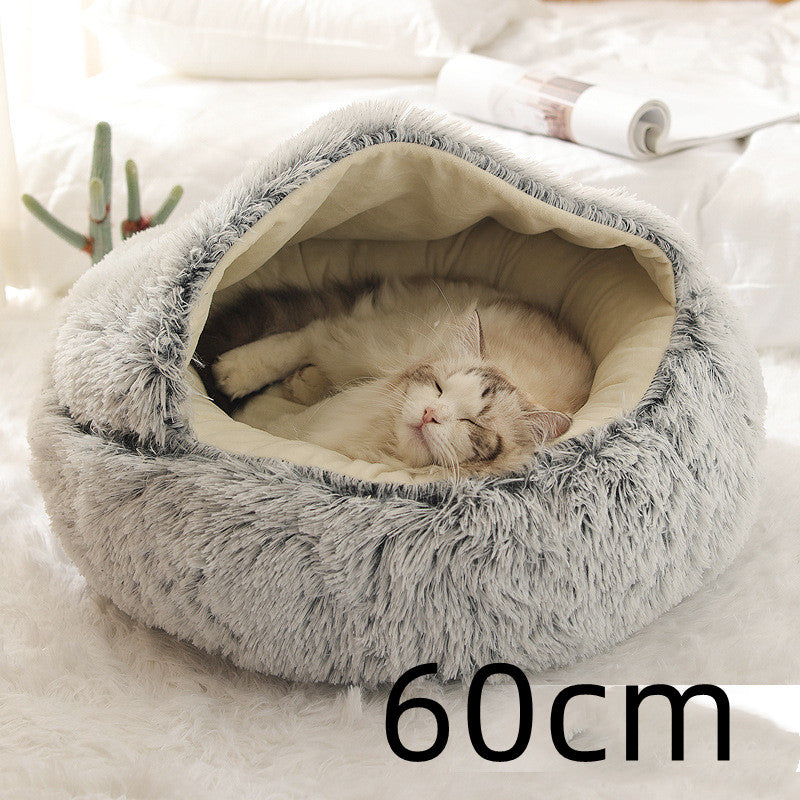 2-in-1 Luxury Plush Pet Bed – Ultra-Soft, Warm & Calming Dog & Cat Bed for Better Sleep