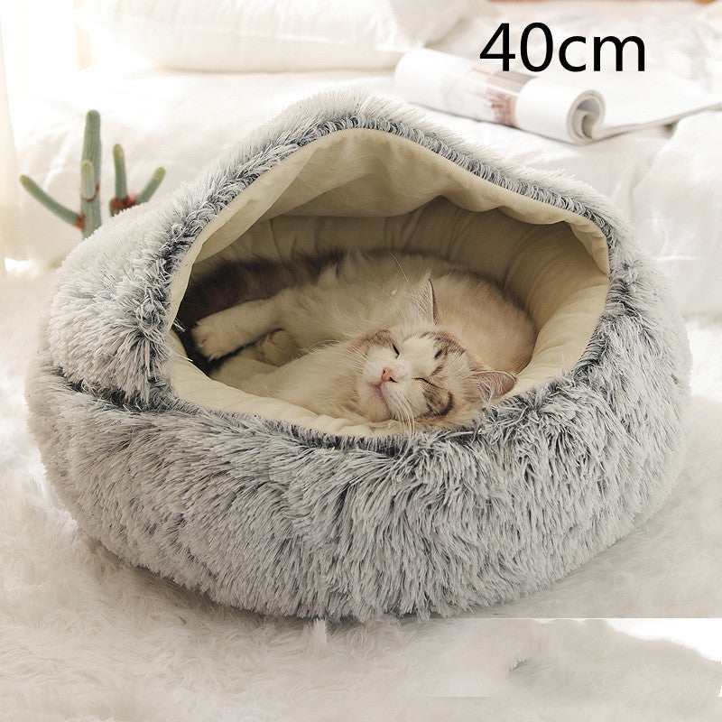 2-in-1 Luxury Plush Pet Bed – Ultra-Soft, Warm & Calming Dog & Cat Bed for Better Sleep