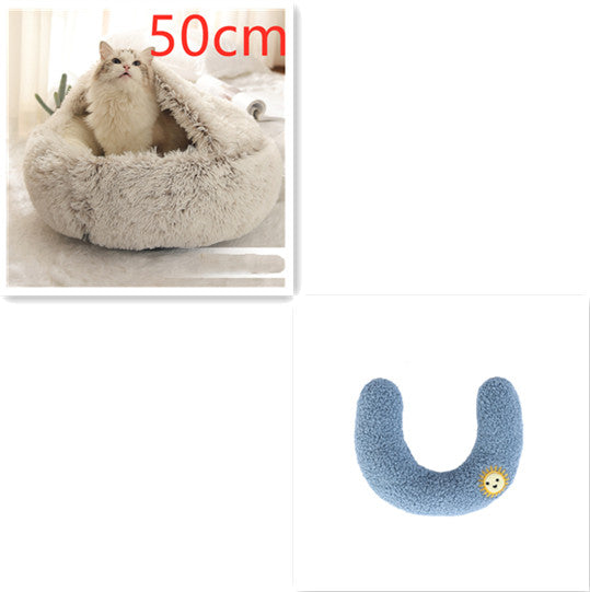 2-in-1 Luxury Plush Pet Bed – Ultra-Soft, Warm & Calming Dog & Cat Bed for Better Sleep