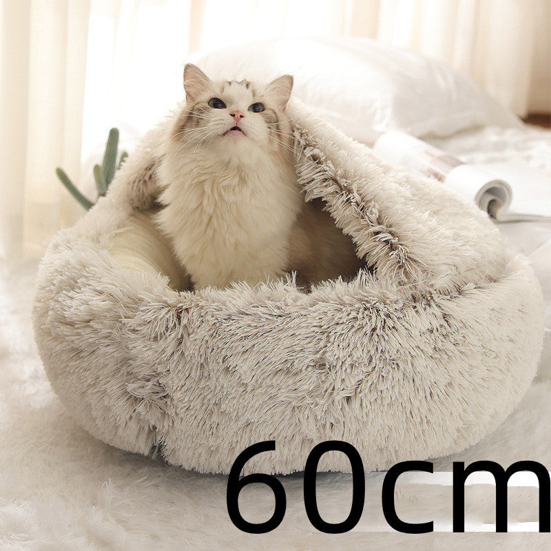 2-in-1 Luxury Plush Pet Bed – Ultra-Soft, Warm & Calming Dog & Cat Bed for Better Sleep