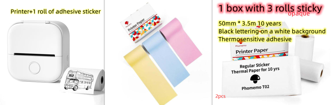 Portable Mini Bluetooth Printer – Print Notes, Labels & Photos Instantly | Inkless Thermal Technology