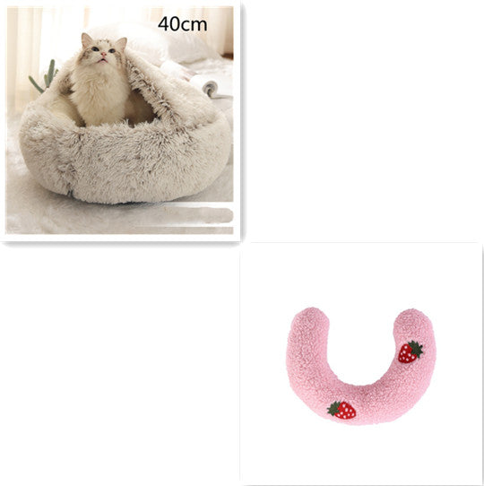 2-in-1 Luxury Plush Pet Bed – Ultra-Soft, Warm & Calming Dog & Cat Bed for Better Sleep